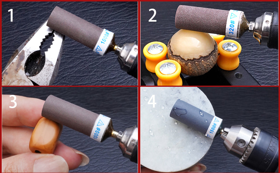25Pcs, Sanding Drums, Sandpaper Sticks Set with 1/8"(3mm) Shank for Dremel Rotary Tool, 180/240/600/1000/1500/2000 Grits Different