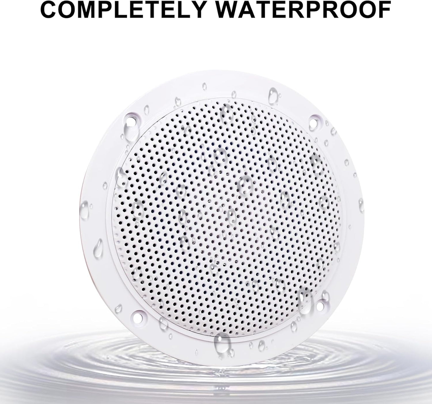 Herdio 4'' 160W 2PCS Waterproof Ceiling Speaker, Surround Sound Speaker For Kitchen Bathroom Yacht Outdoor Boat Home