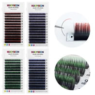 Colored Lashes, Lake Blue/ Lavender/ Cinnamon/ Dark Green/ Matcha Grey, Individual Natural False Colorful Eyelash Extension, GLAMLASH