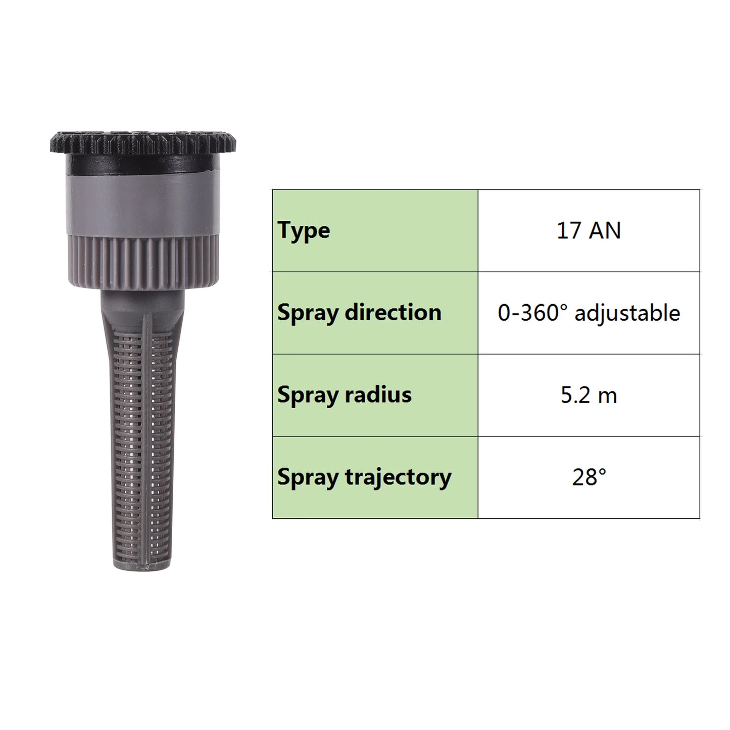 1Pc, Pop-up Sprinklers Replacement, Scattering Nozzles, 0~360 Degree Adjustable Garden Park Or Farm Grass Lawn Or Crops Irrigation Tool