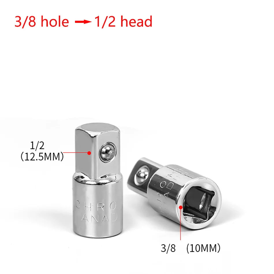 Ratchet Wrench Socket Converter Head Sleeve Adapter, 1/2" Big Fly To 3/8" 1/4" Hand Tools