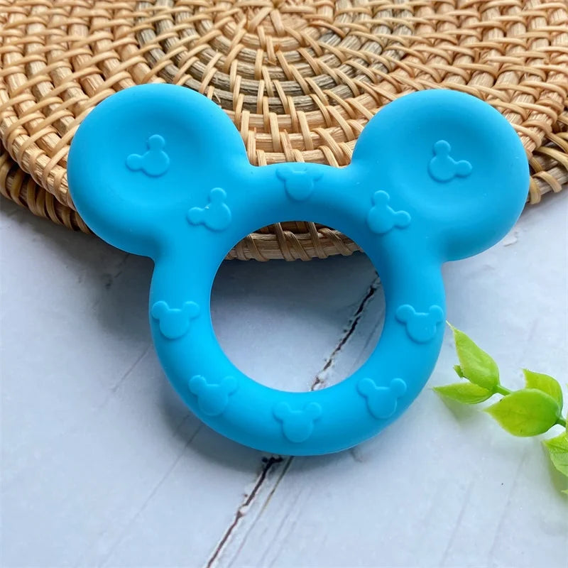 1Pcs, Silicone Dinosaur Teether, Cartoon Animal Rodent Teeth, Necklace Food Grade Baby Chew Toy