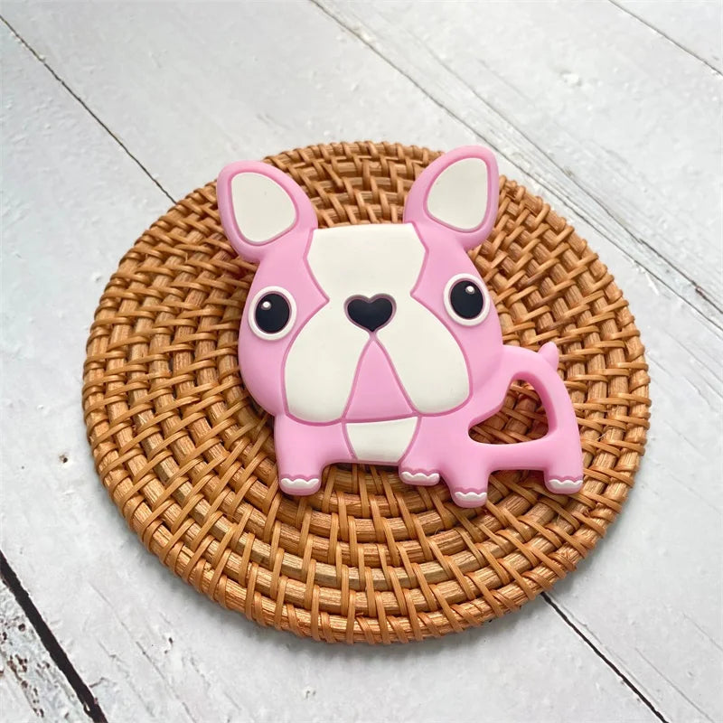 1Pcs, Silicone Dinosaur Teether, Cartoon Animal Rodent Teeth, Necklace Food Grade Baby Chew Toy