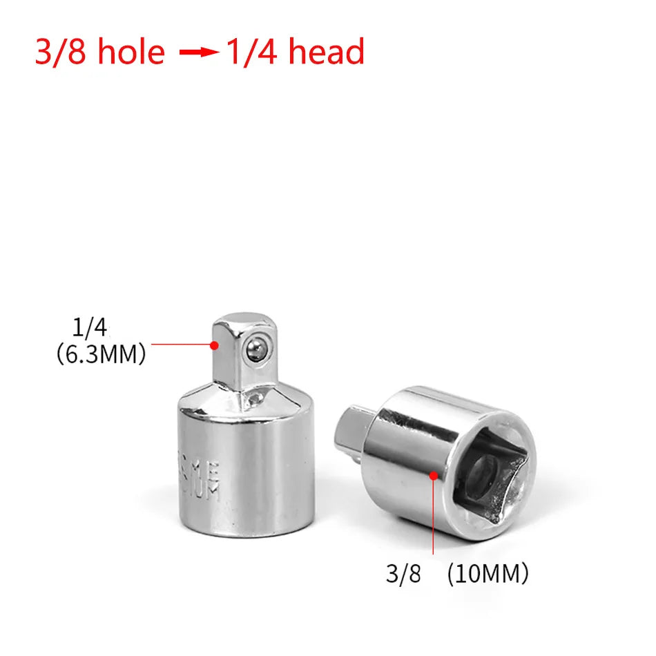 Ratchet Wrench Socket Converter Head Sleeve Adapter, 1/2" Big Fly To 3/8" 1/4" Hand Tools