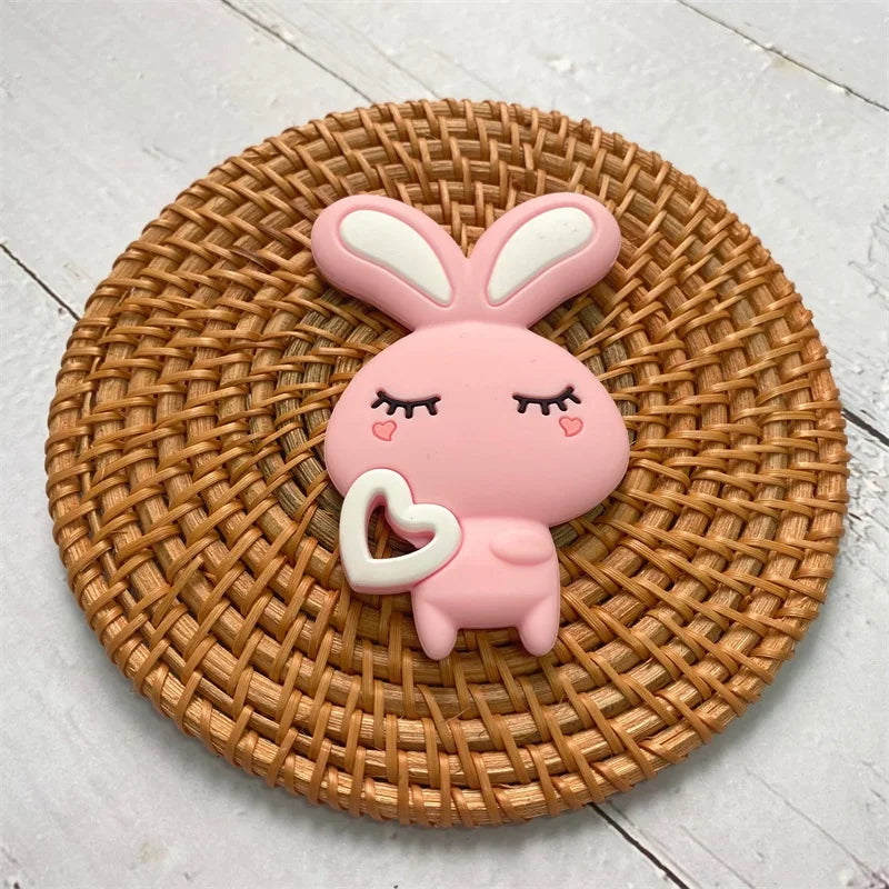 1Pcs, Silicone Dinosaur Teether, Cartoon Animal Rodent Teeth, Necklace Food Grade Baby Chew Toy