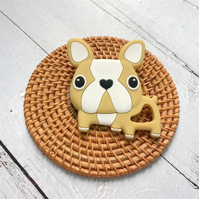 1Pcs, Silicone Dinosaur Teether, Cartoon Animal Rodent Teeth, Necklace Food Grade Baby Chew Toy