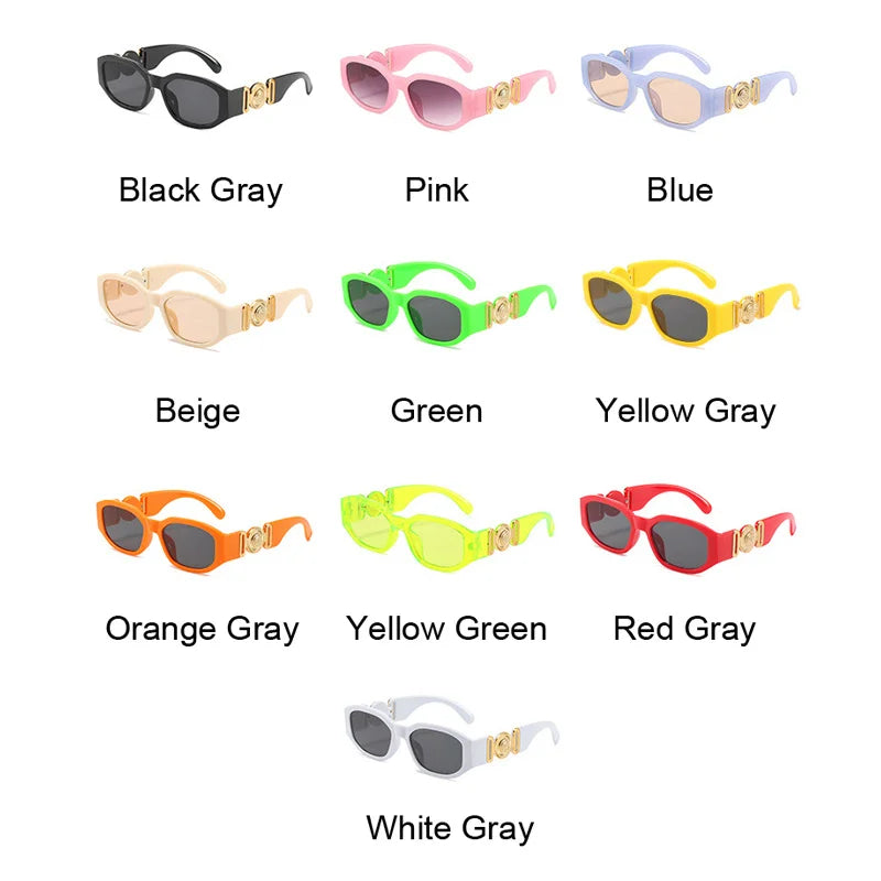 Vintage Polygon Sunglasses, Woman Fashion Brand, Small Frame Sun Glasses, Female Personality Candy Colors Retro Designer Shades