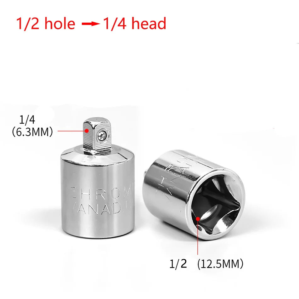 Ratchet Wrench Socket Converter Head Sleeve Adapter, 1/2" Big Fly To 3/8" 1/4" Hand Tools
