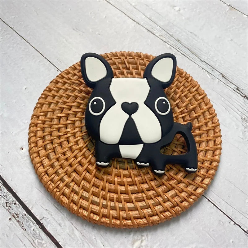 1Pcs, Silicone Dinosaur Teether, Cartoon Animal Rodent Teeth, Necklace Food Grade Baby Chew Toy