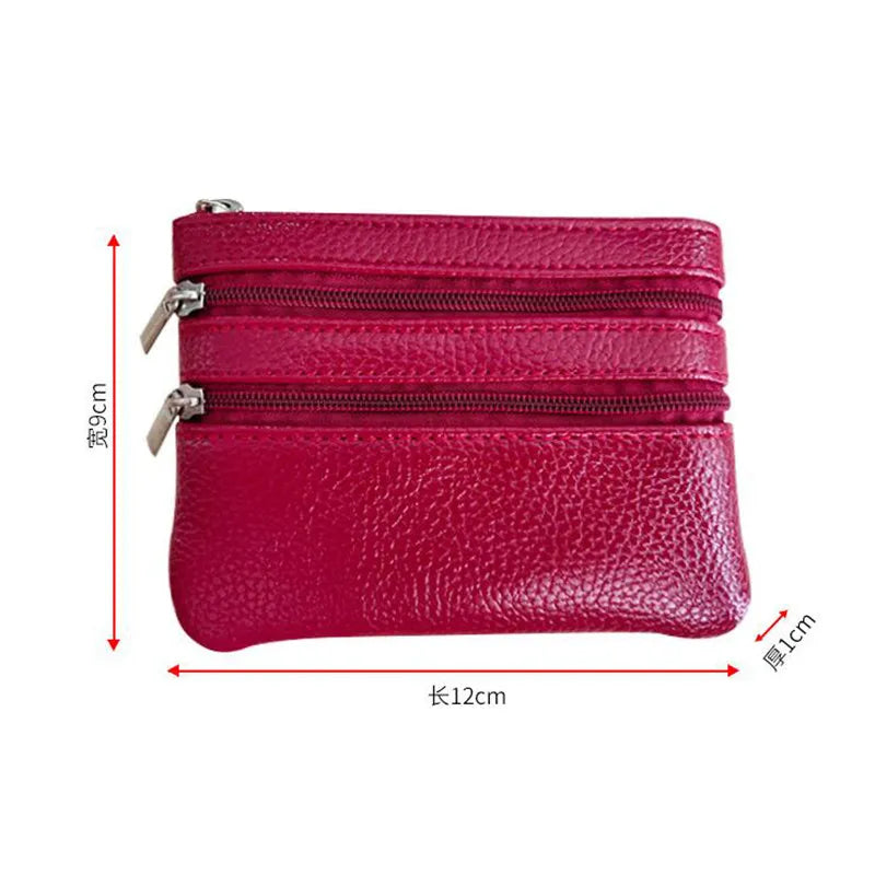 3 Pocket Coin Purse, Men Small Bag, Wallet, Change Purses, Zipper Money Bags, Card Holder, Children Mini Wallets, Leather Key Holder