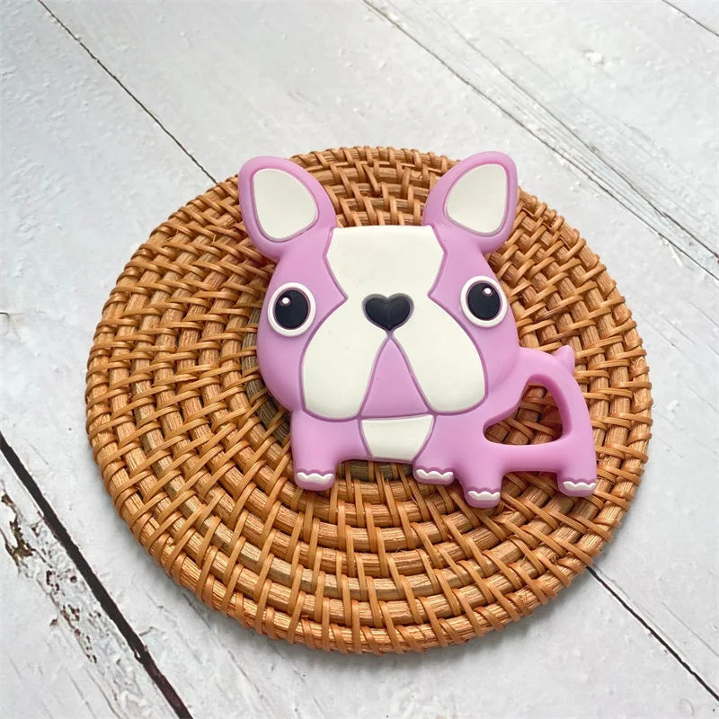 1Pcs, Silicone Dinosaur Teether, Cartoon Animal Rodent Teeth, Necklace Food Grade Baby Chew Toy