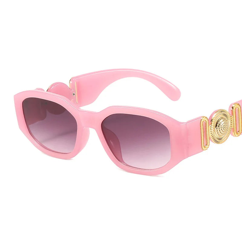 Vintage Polygon Sunglasses, Woman Fashion Brand, Small Frame Sun Glasses, Female Personality Candy Colors Retro Designer Shades
