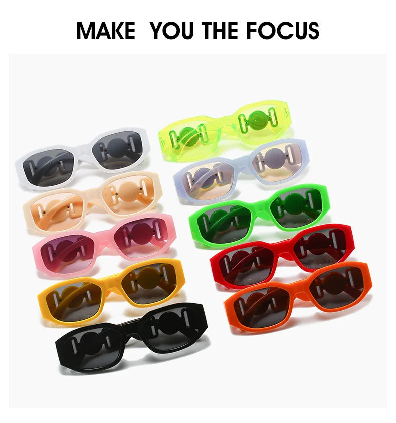 Vintage Polygon Sunglasses, Woman Fashion Brand, Small Frame Sun Glasses, Female Personality Candy Colors Retro Designer Shades
