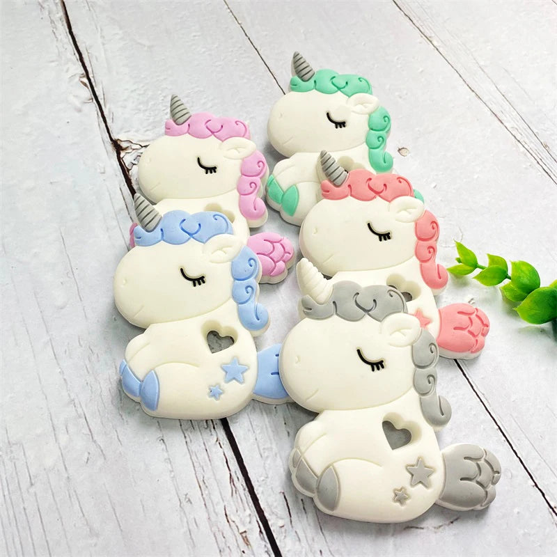 1Pcs, Silicone Dinosaur Teether, Cartoon Animal Rodent Teeth, Necklace Food Grade Baby Chew Toy