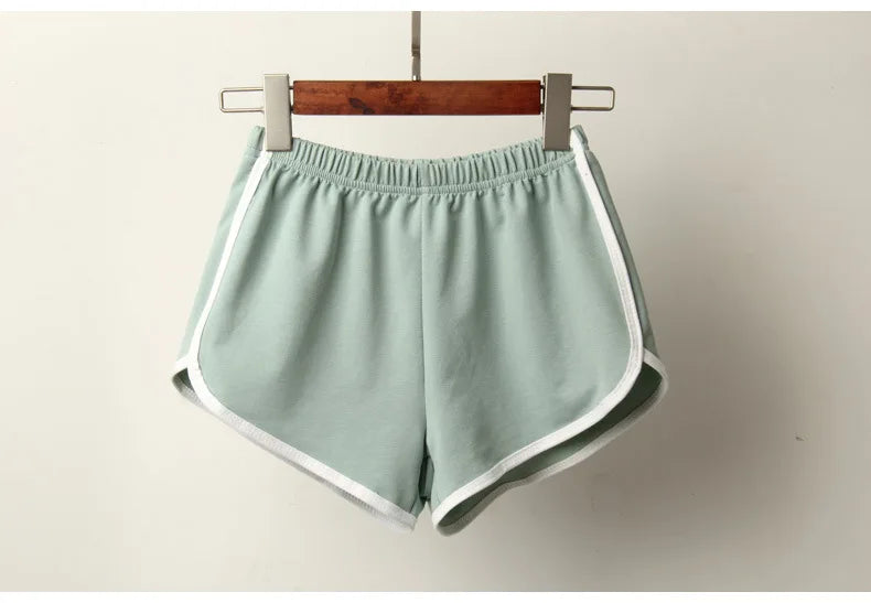 Sports Shorts, Women Summer New Candy Color Anti Emptied Skinny Shorts, Casual Lady Elastic Waist Beach Correndo Short Pants