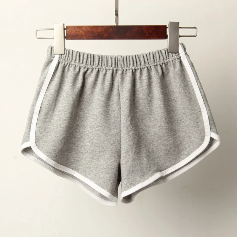 Sports Shorts, Women Summer New Candy Color Anti Emptied Skinny Shorts, Casual Lady Elastic Waist Beach Correndo Short Pants