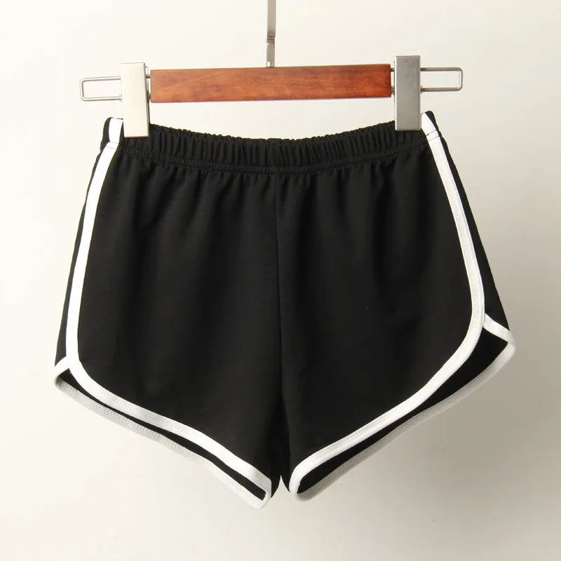 Sports Shorts, Women Summer New Candy Color Anti Emptied Skinny Shorts, Casual Lady Elastic Waist Beach Correndo Short Pants