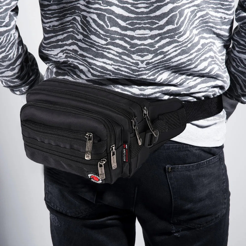 Waist Pack, Casual Functional Fashion Men Waterproof Fanny Pack, Women Belt Bum Bag, Male Phone Wallet Pouch Bags, Unisex 98011