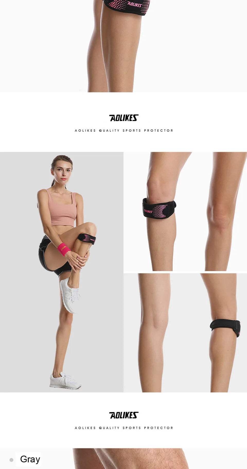 1Pcs, Patella Tendon Knee Straps, Knee Brace Knee Support Patellar Stabilizer for Running Hiking Tennis Jumping Arthritis, AOLIKES