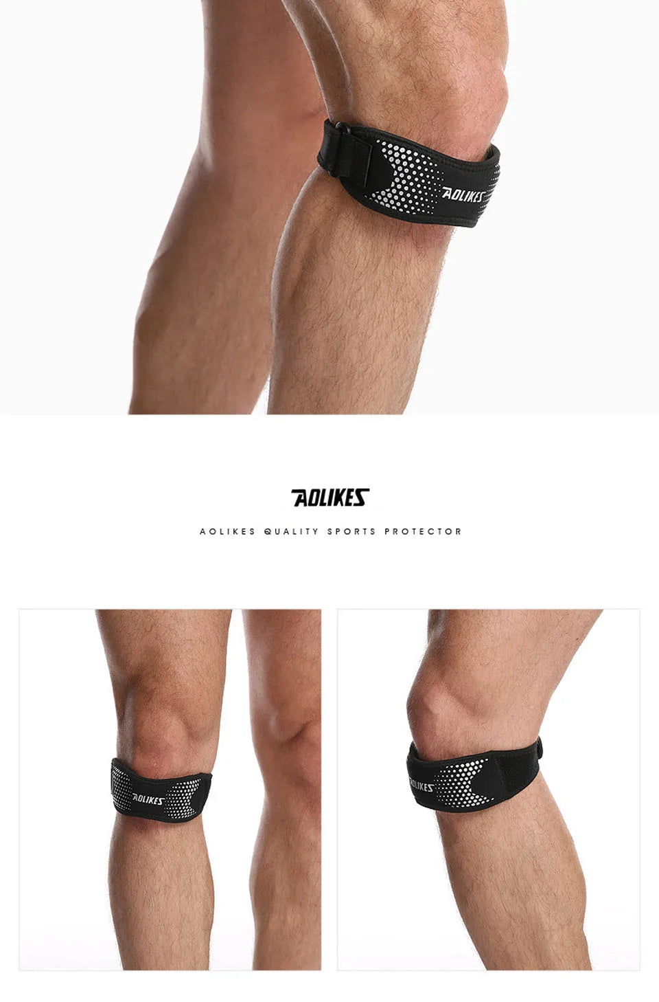 1Pcs, Patella Tendon Knee Straps, Knee Brace Knee Support Patellar Stabilizer for Running Hiking Tennis Jumping Arthritis, AOLIKES