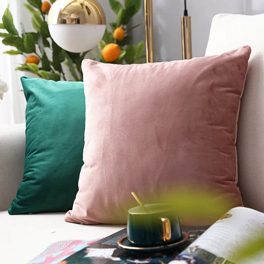 Pillow Cover Velvet Pillow Case 40x40cm For Living Room Sofa Decorative Pillows Home Decor Housse De Coussin Yellow Green Blue
