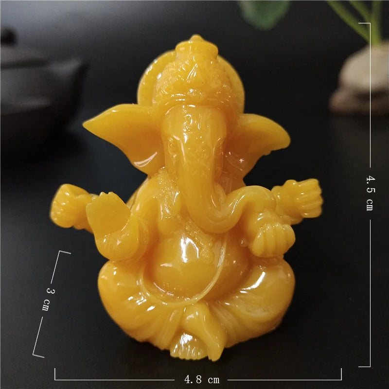 Bronze Color Lord Ganesha Statue, Buddha Ornaments, Elephant Hindu God Sculpture Figurines For Home Office Decoration, Buddha Statues