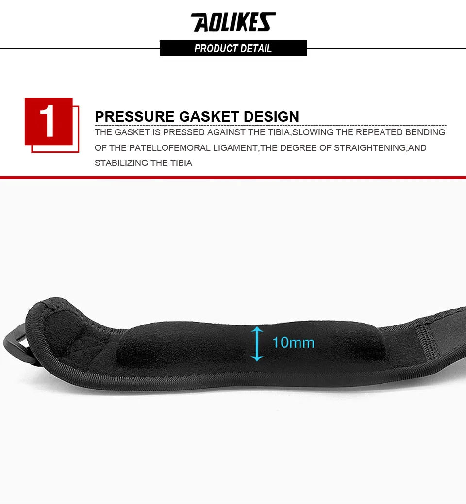 1Pcs, Patella Tendon Knee Straps, Knee Brace Knee Support Patellar Stabilizer for Running Hiking Tennis Jumping Arthritis, AOLIKES