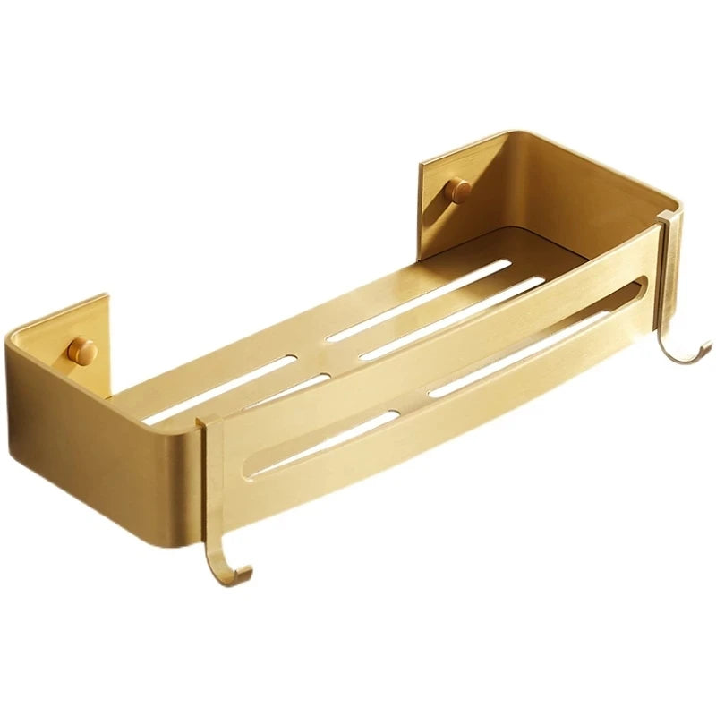 Corner Shelf, Wall Mounted Bathroom Shelf, Brushed Gold Aluminum Bath Shower Shelf, Bath Shampoo Holder Corner shelf