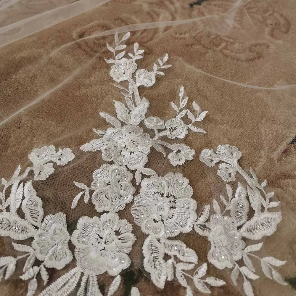 Customized High Quality Vintage Wedding Veil, 3.5M Long Special Cut Royal Bridal Veil with Comb, Bling Sequins Lace Veil