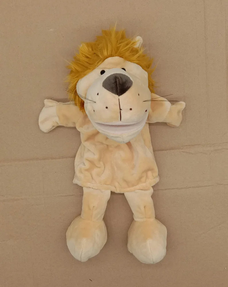 Cartoon Animal Hand Puppet Parent-child Game Doll, 35cm, Stuffed Gaming Doll, Lion Elephant Pig Appease Toys, Birthday Gifts For Children
