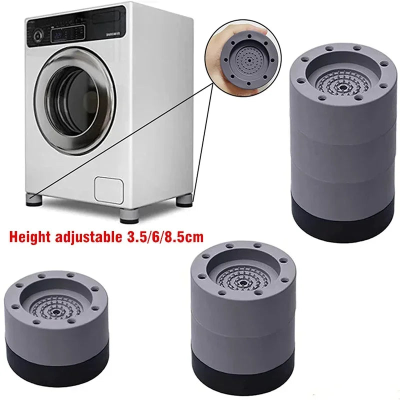 4Pcs, Anti Vibration Feet Pads, Rubber Legs, Slipstop, Silent Skid Raiser Mat for Washing Machine, Support Dampers, Stand Accessories