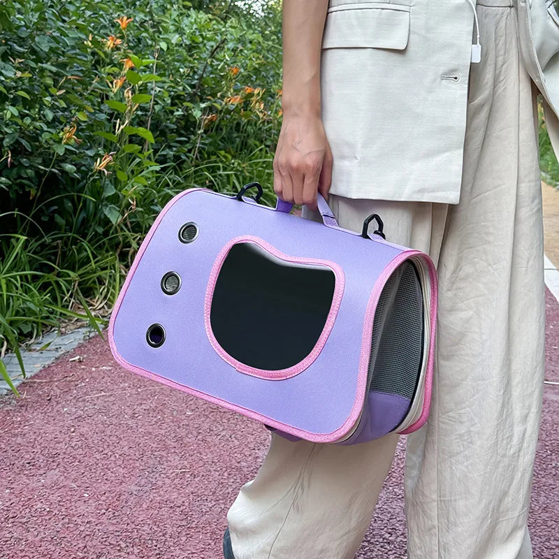 Portable Pet Carrier Bag for Small Dogs Cats, Outdoor Foldable Cat Bag, Breathable Cat Shoulder Bag, Kitten Carrying Bag