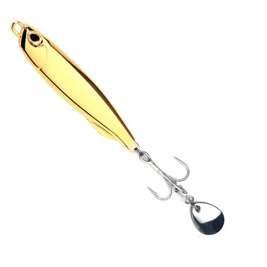 1Pc, Electroplated Lron Plate Rod Metal Fishing Bait, 60g 40g 30g 20g, Portable Fishing Lure, Sharp Hoops Tip, Spinning Tackle Tool