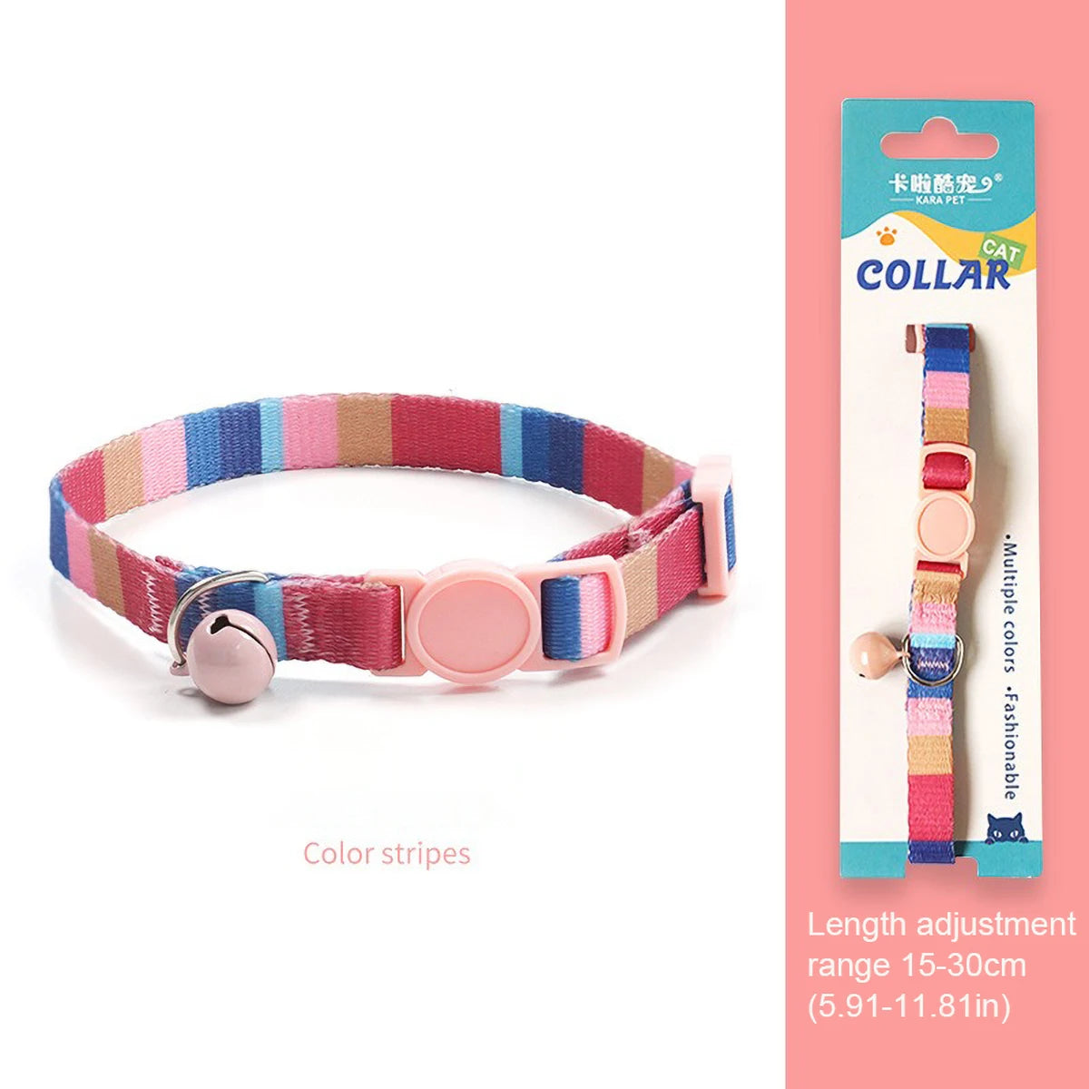 Cute Cat Weaving Necklace with Small Bell Design, Anti-Suffocation Cat Collar Adjustable 15-30cm Comfortable Soft nylon material