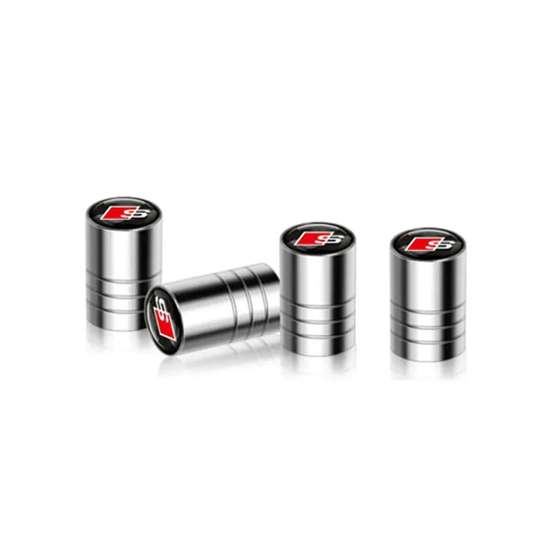 4 unids tapa de válvula de coche, tapas de válvula de rueda, cubierta antipolvo, accesorios de neumático para Audi S line Sports A1 A3 A4 A5 A6 A7 A8 Q2 Q3 Q5 Q7 TT S5 S3 S4