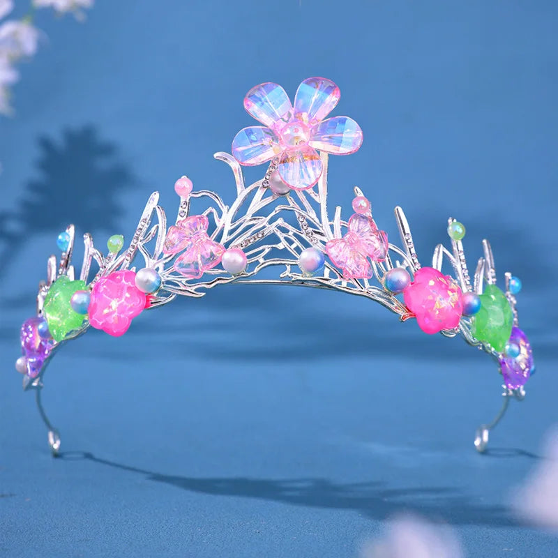 Mermaid Fish Crowns, Ocean Style Costume, Seashell Starfish Hair Accessories for Women Girls, Princess Birthday Party Tiaras
