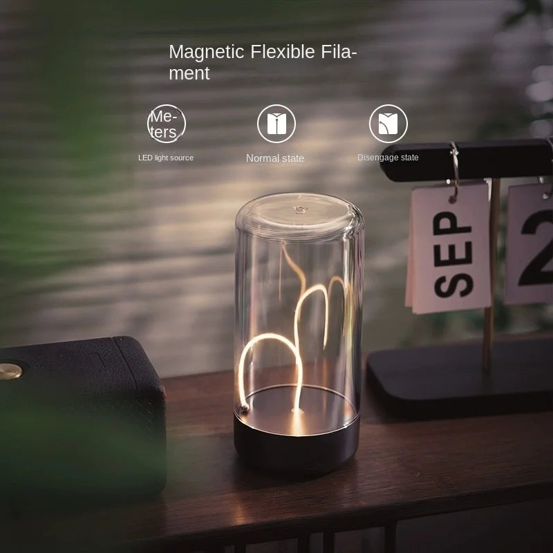 Portable quantum wire ambient magnetic light, Type-C charging, eye protection function, bedroom, study, camping, Christmas gift