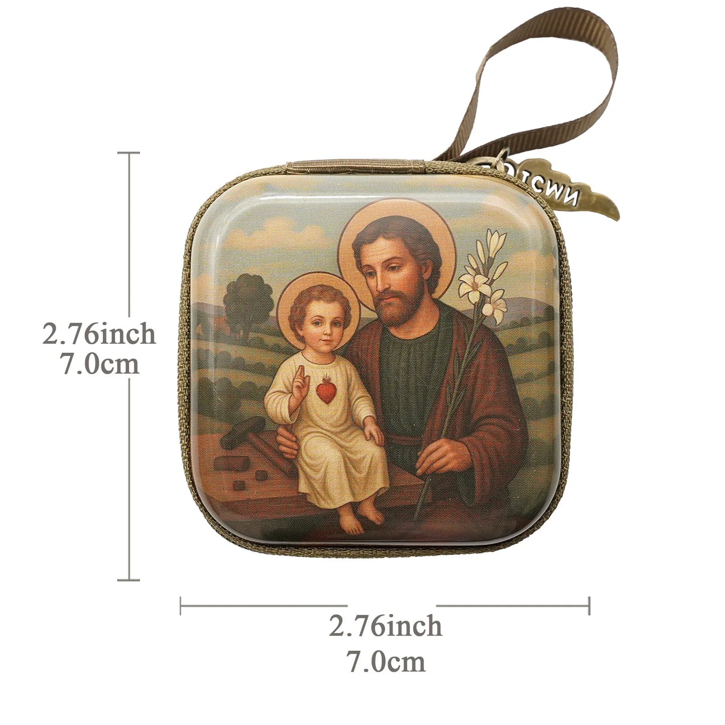 7x7cm, Virgin Mary Jesus Prayer Rosary Bag, Religious Jewelry Storage Box, Articulos Religiosos Catolico