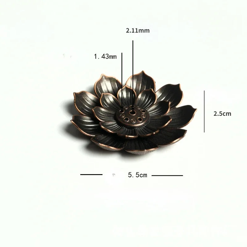 2 in 1 Alloy Incense Burner, Metal sandalwood Incense Sticks Holder, Buddhism Zen Lotus Sticks Incense Censer, Nasturtium Ashtray