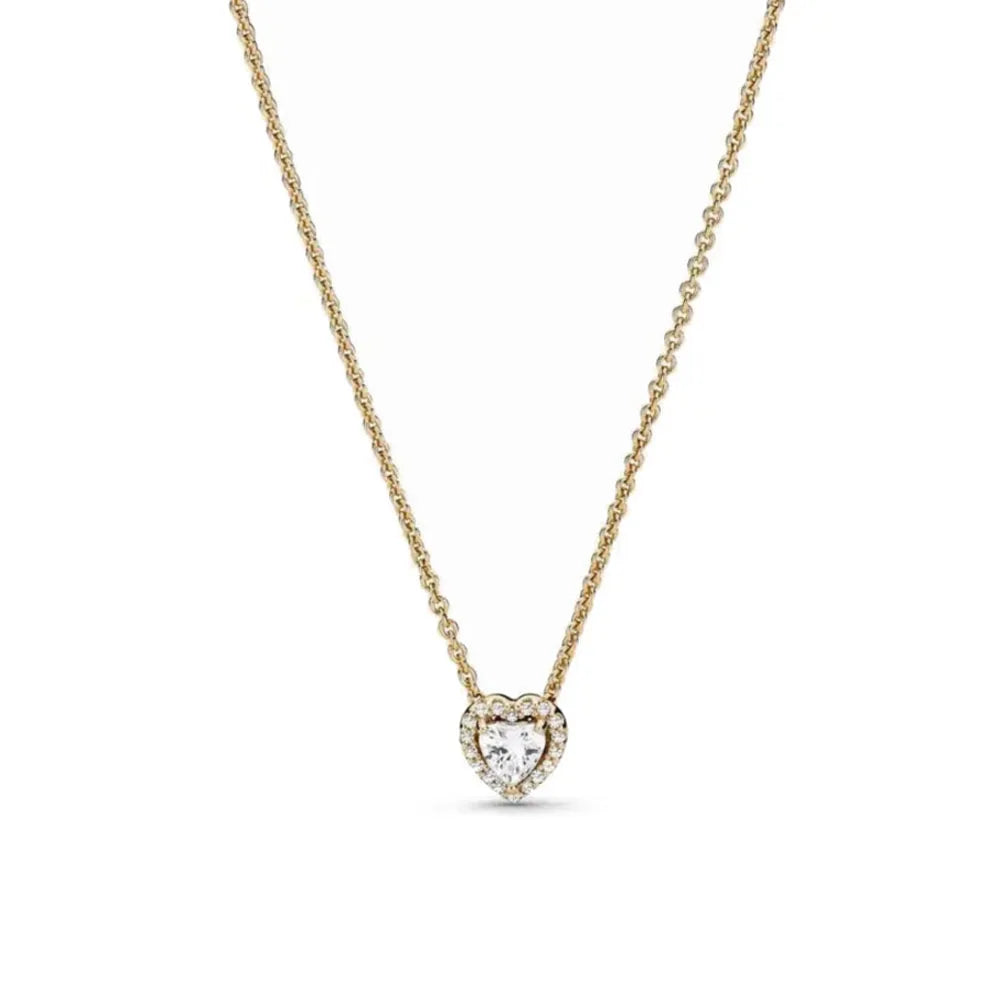 New S925 Silver Colored Zircon Necklace Earrings Suitable for Valentine's Day, Mother's Day, Anniversary Gift DIY Charm Jewelry