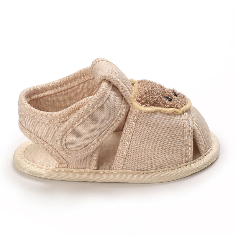 Cute Bear Soft Sole Comfortable Sandals for Infants and Toddlers, Baotou Anti Kick First Step Shoes 0-18 Months
