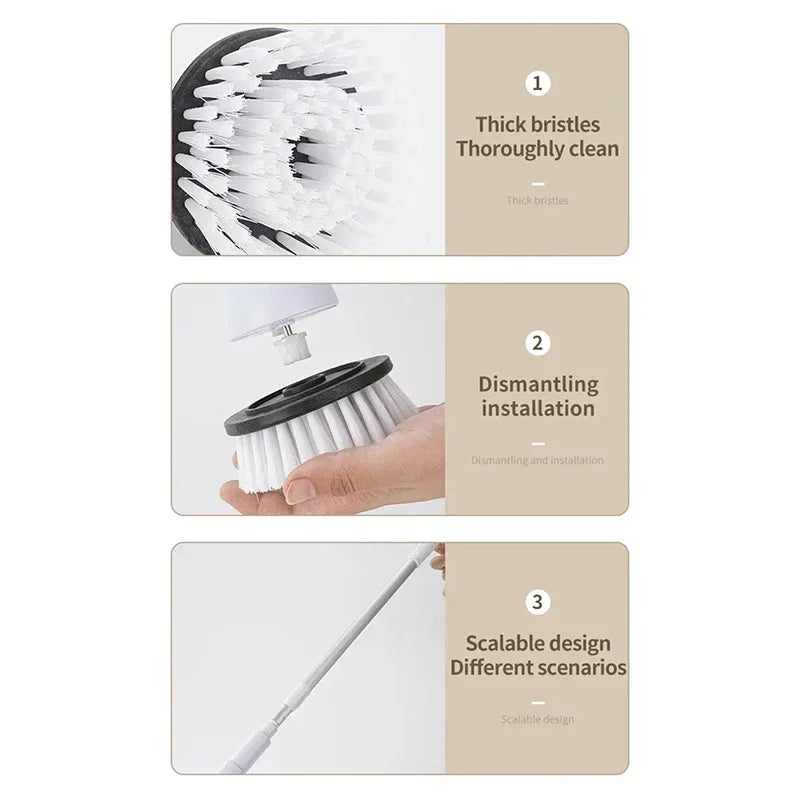 2000mAh, 6-in-1 Electric Cleaning Brush, Wireless Intelligence Rotary Cleaning Brush, Shower Clean Brush, Kitchen Bathroom, MIJIA