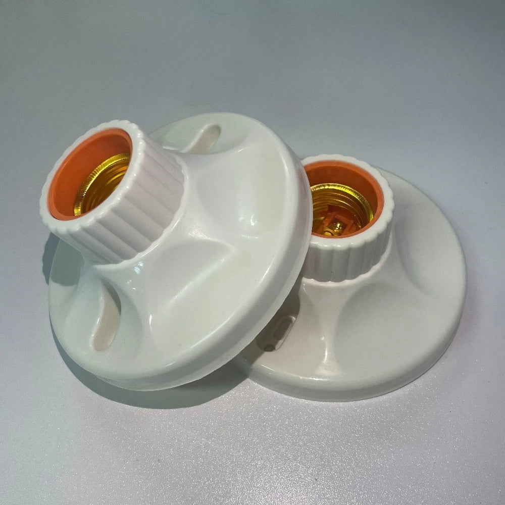 1-20Pcs, 220V E27 Screw Lamp, Stand Light Bulb Socket Holder Adapter Base, Cap Socket White Ceiling Light Lamp Bulb Fixing Base