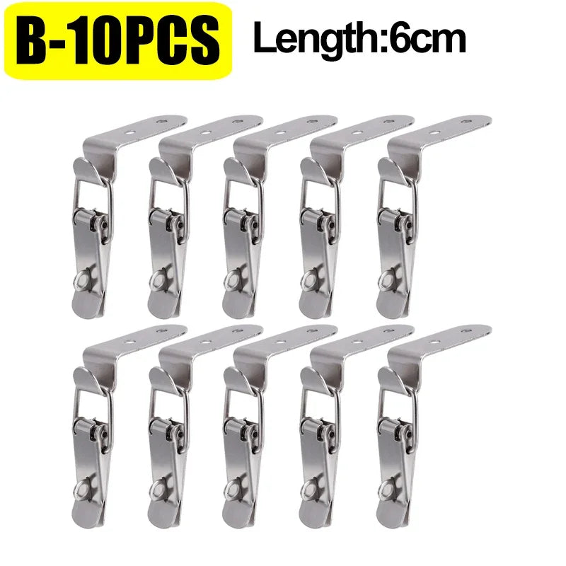 90° Duck-mouth Buckle Lock, Wooden Boxes, Hardware Closure Hasps, Snap Lock Clamp Quick Release Latch for Suitcase Drawers Cabinet