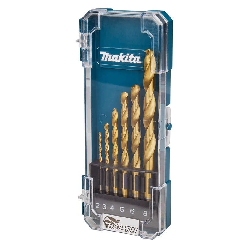 Makita D-72833 D-72861 Metal/Wood Drill Bit Set, HSS-Tin Twist Drill Various Size Multifunctional Tool Accessories