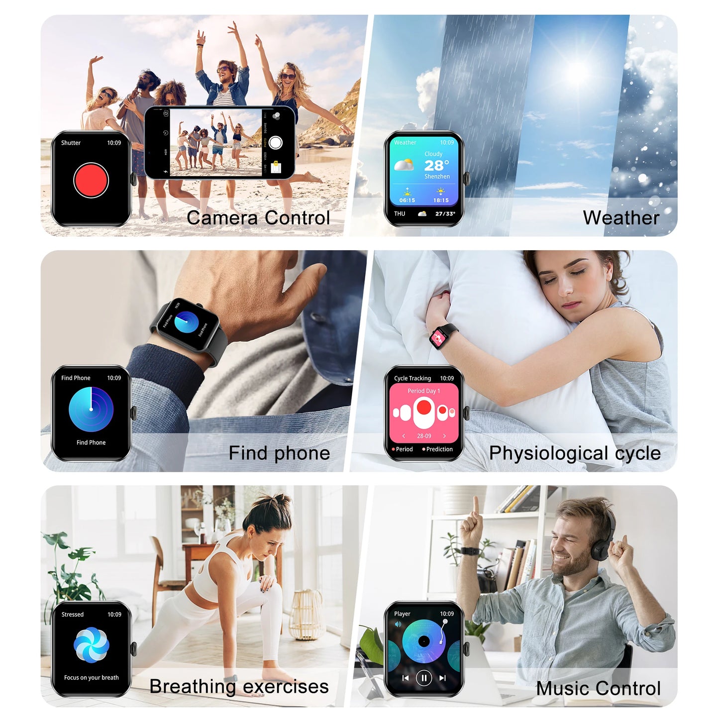 Blackview R50 Smart Watch, Heart Rate Monitor 1.85'' HD Screen, 100+ Sport Modes, Men Women, Outdoor Watch for IOS Android