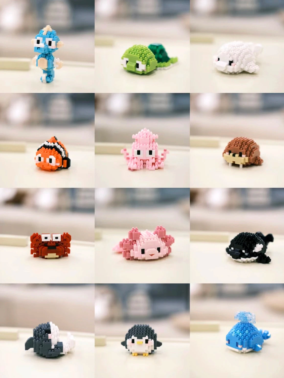 Sea World Series Mini Marine Organism Building Blocks, DIY Toys, Micro Bricks, Animals Toys, Educational Sets Gift Items