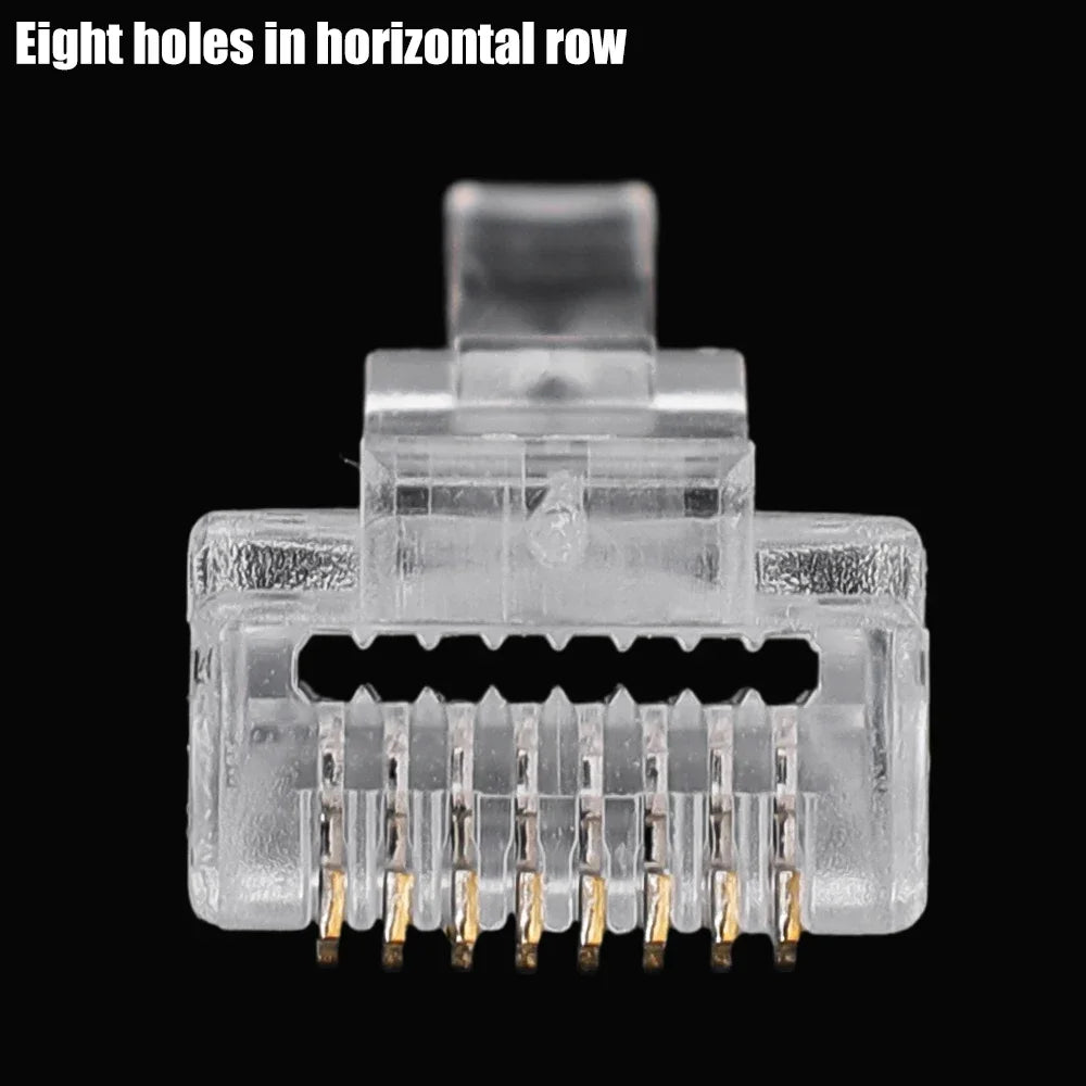 1-50Pcs, RJ45 CAT6 CAT5e Pass Through Connectors, Crystal End Gold-Plated 8P8C Crimp UTP Standard Ethernet Network Modular Plug