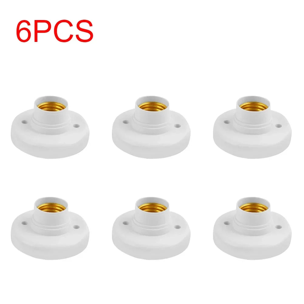 1-20Pcs, 220V E27 Screw Lamp, Stand Light Bulb Socket Holder Adapter Base, Cap Socket White Ceiling Light Lamp Bulb Fixing Base