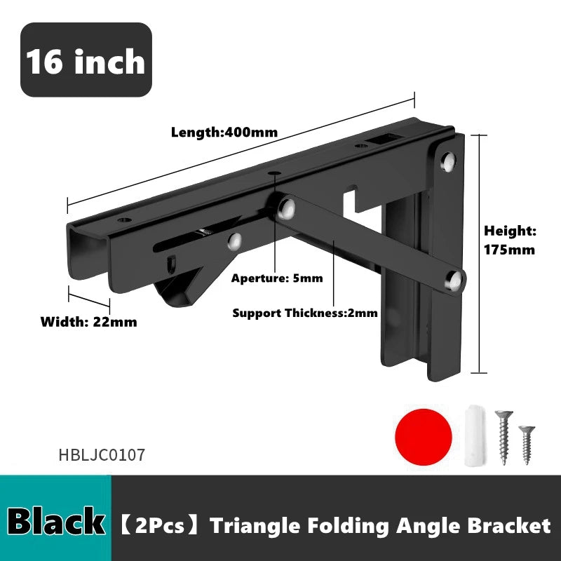 2Pcs, Multiple Sizes Triangle Folding Bracket, Shelf Table Desk, Floating Shelf, Collapsible Wall Mounted Bracket